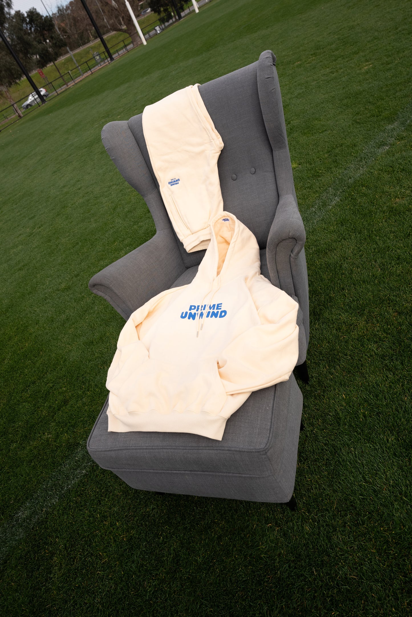 Cream & Blue Unwind Hoodie