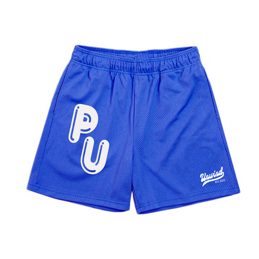 Blue "PU" Bball Shorts