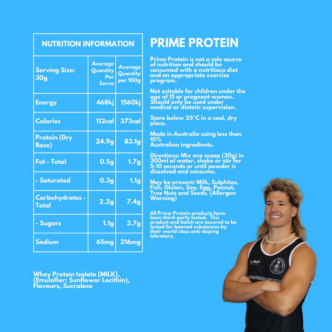 Prime Protein: 100% Grass-Fed Whey (Vanilla)